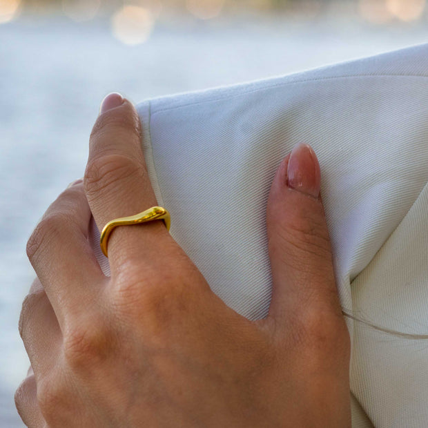 Golden Wavy Ring