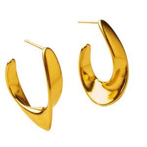 Golden Wavy Earrings