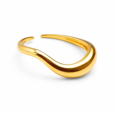 Gyllene vågig ring
