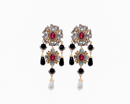 Black Coral Earrings