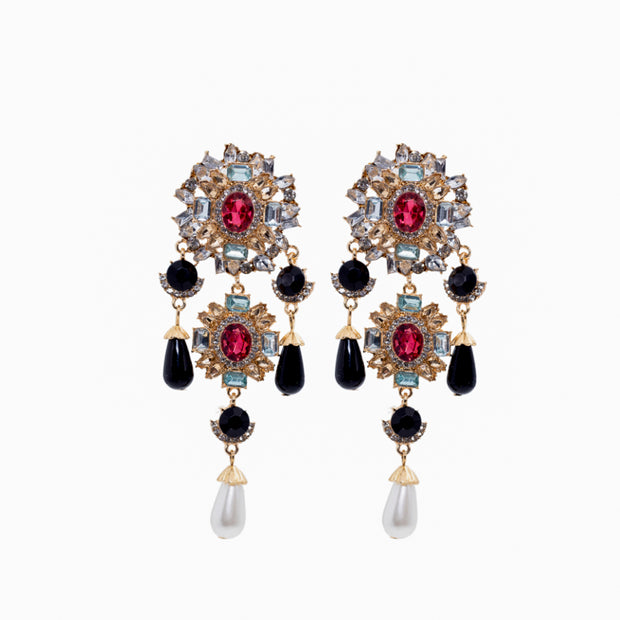 Black Coral Earrings